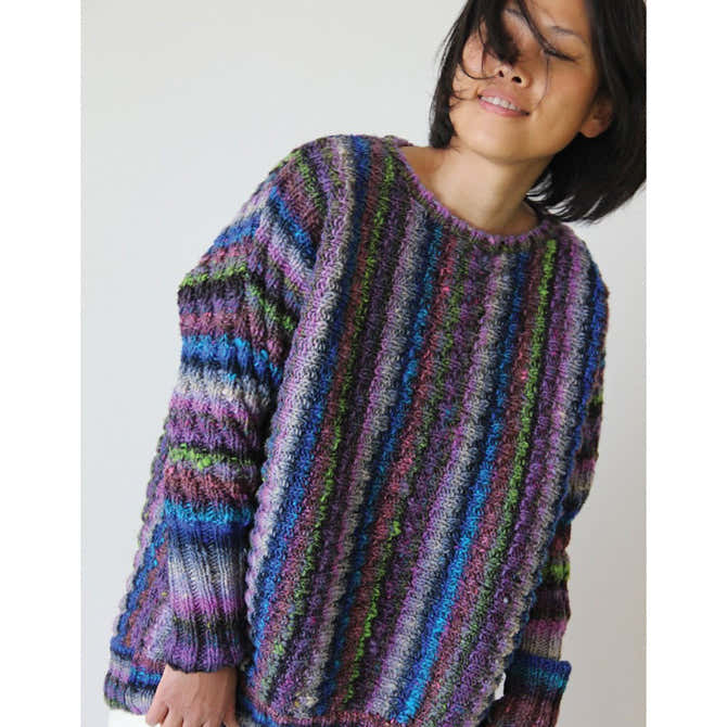 Noro Diagonal Texture Pullover Jumper Knitting Pattern