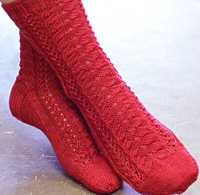 SweetGeorgia Cherry Lane Socks and Cowl Knitting Pattern