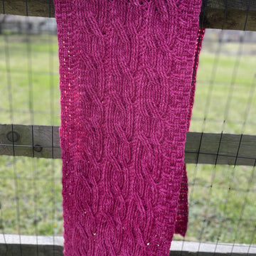 Raspberry Delight Cabled Stole