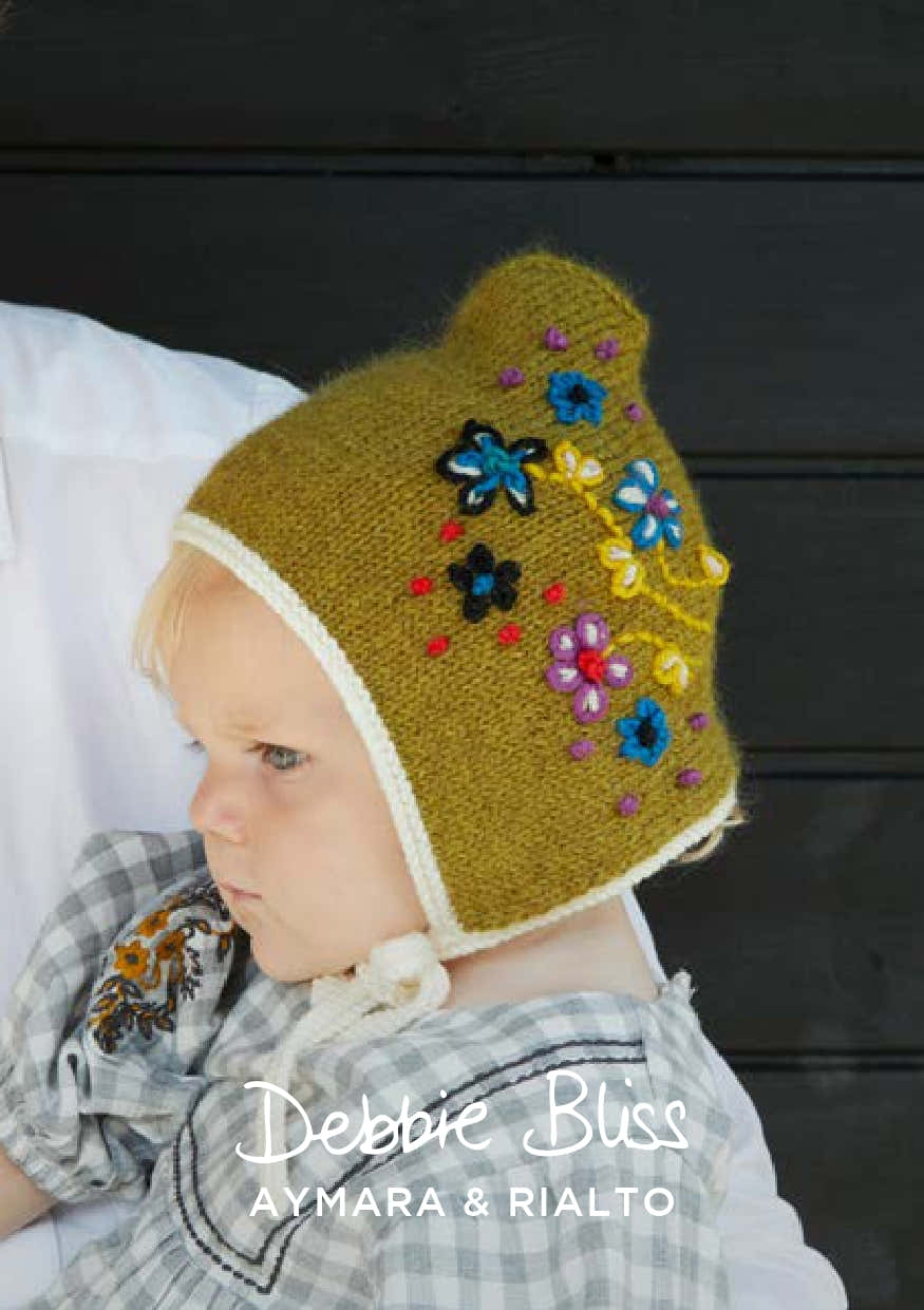 Debbie Bliss Jana Bonnet and Mitts Set Knitting Pattern