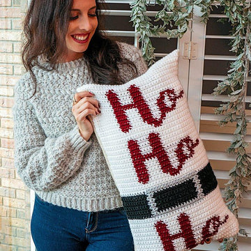 Ho Ho Ho Crochet Pillow Cover