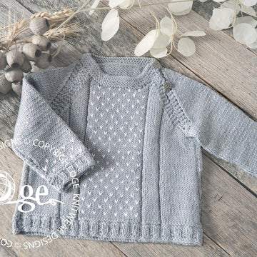 Baby round neck, side opening sweater - P061