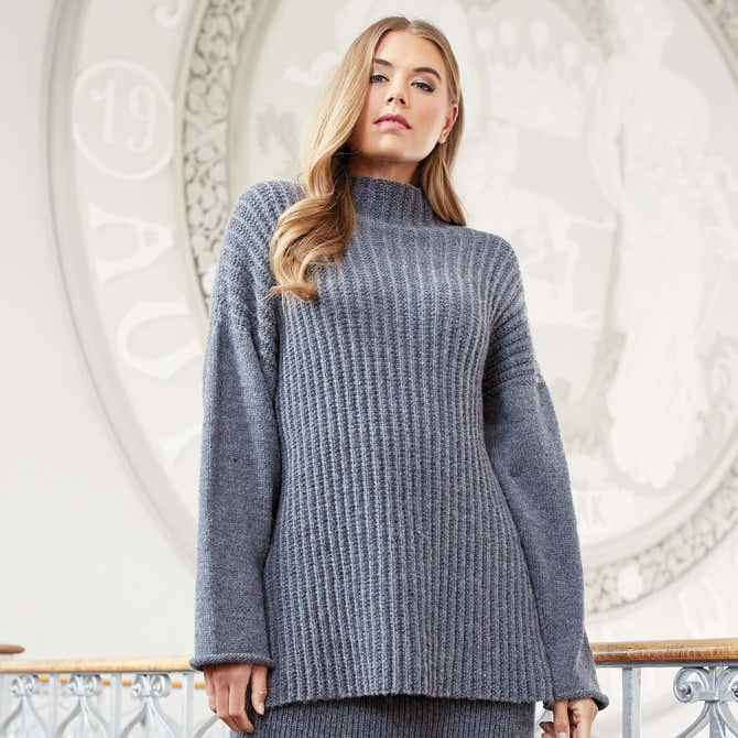 Rowan Ribbed Tunic Jumper Knitting Pattern