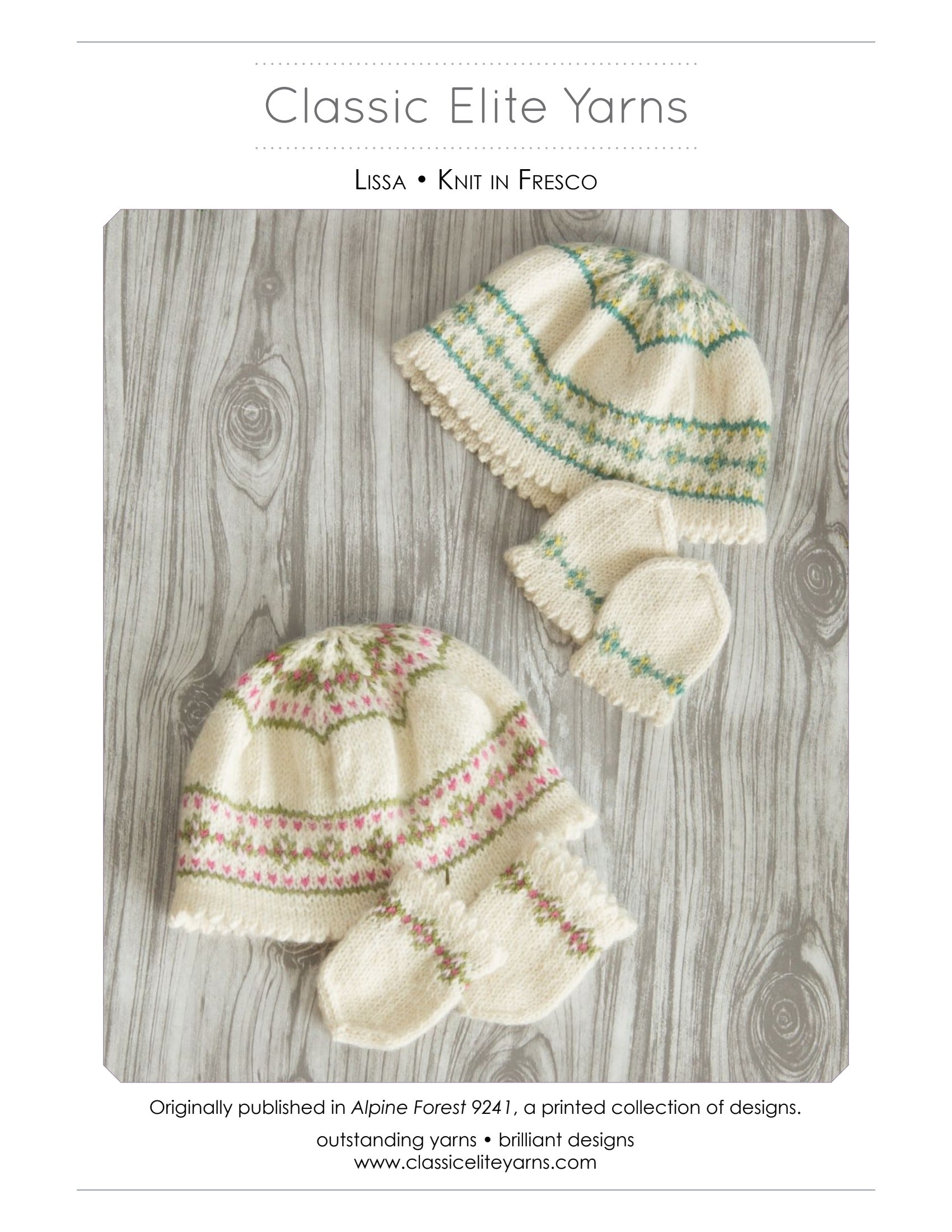 Classic Elite Yarns Lissa Hat Knitting Pattern