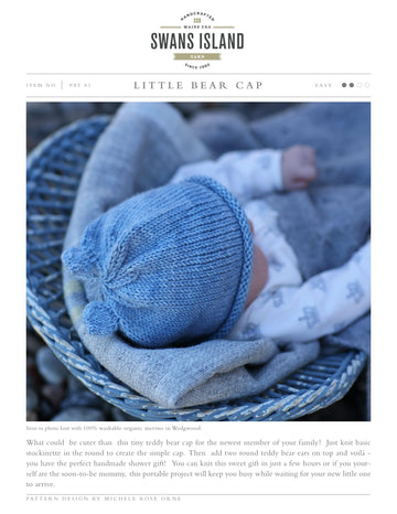 Swans Island Little Bear Cap Hat Knitting Pattern