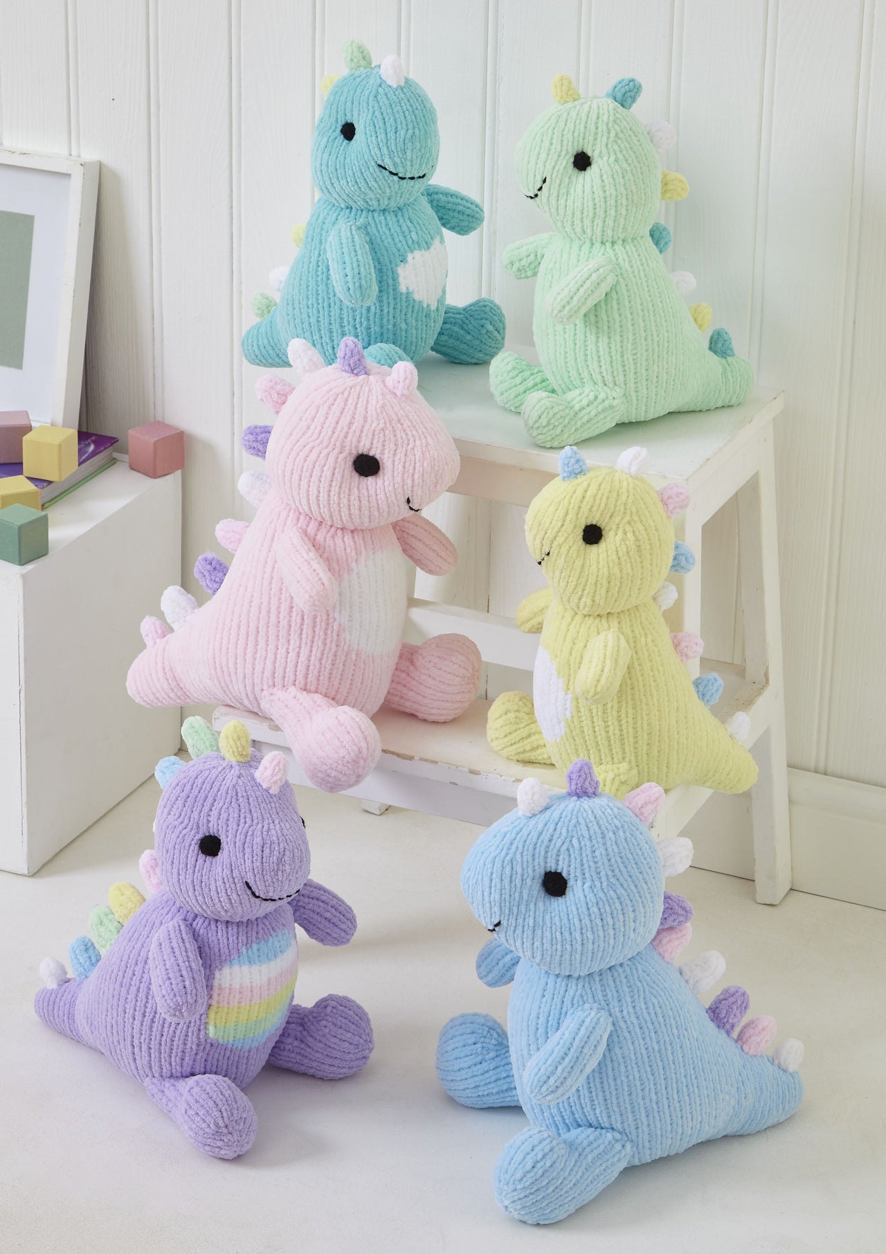 Cuddly Dinosaurs in King Cole Yummy and Dollymix DK - P9202 - Leaflet