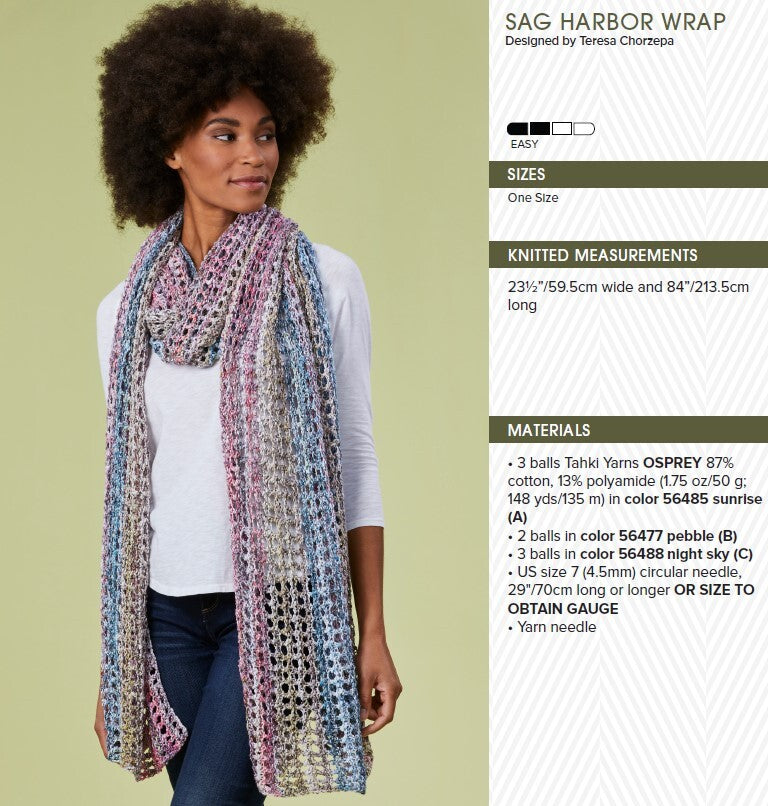 Tahki Yarns Sag Harbor Wrap Knitting Pattern