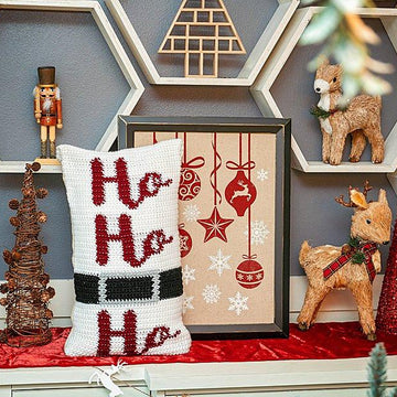 Ho Ho Ho Crochet Pillow Cover