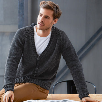 Lana Grossa Men's Jacket Cardigan Knitting Pattern