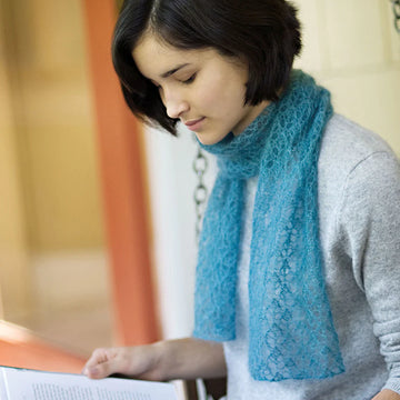 Churchmouse Studio English Mesh Lace Scarf in Rowan Kidsilk Haze/Manos Silk Blend