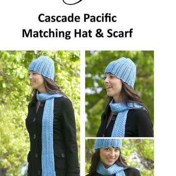 Matching Hat & Scarf Cascade Pacific Free Knitting Pattern