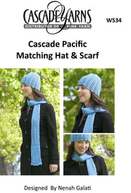 Matching Hat & Scarf Cascade Pacific Free Knitting Pattern