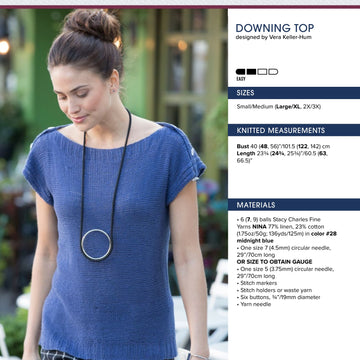 Stacy Charles Fine Yarns Downing Top Jumper Knitting Pattern