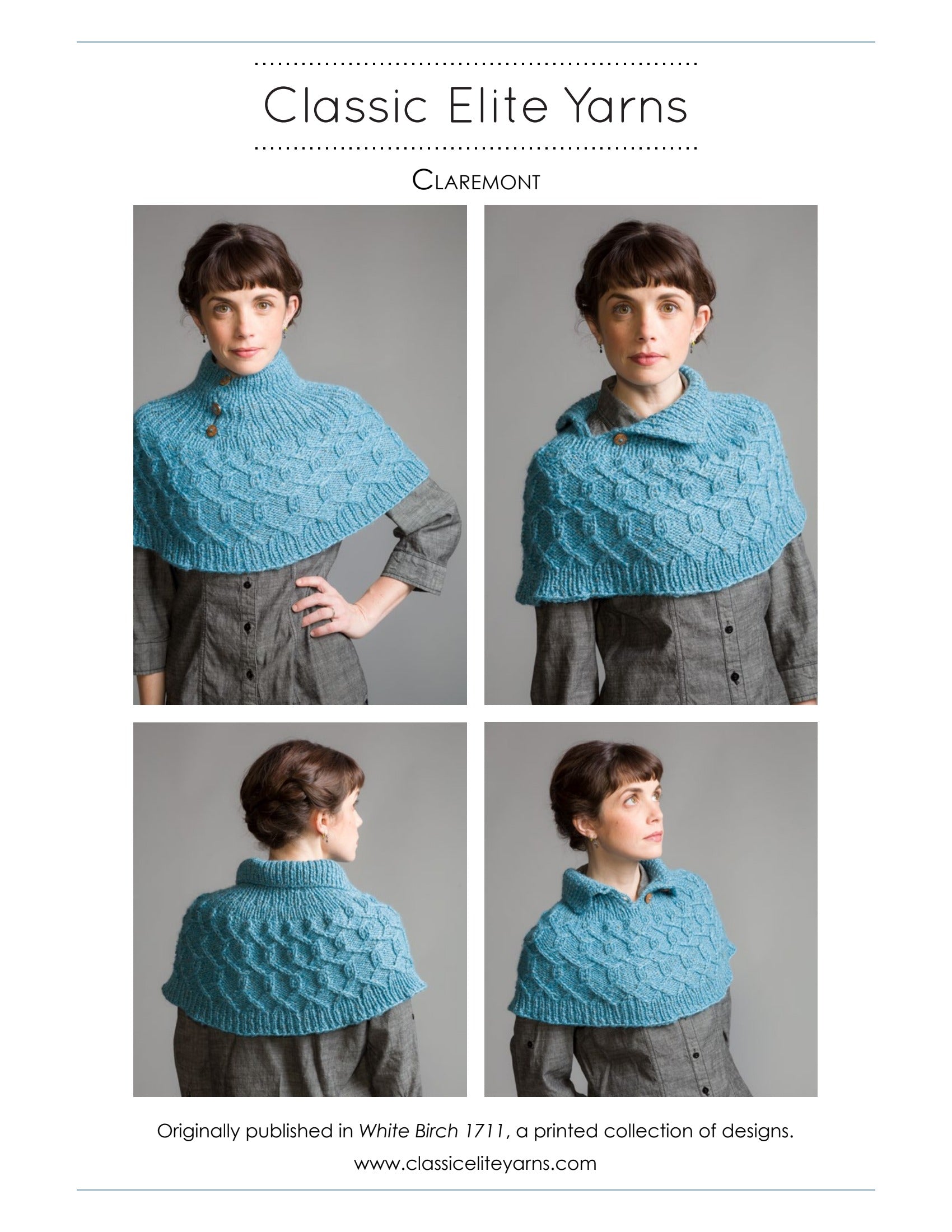 Classic Elite Yarns Claremont Cape Knitting Pattern