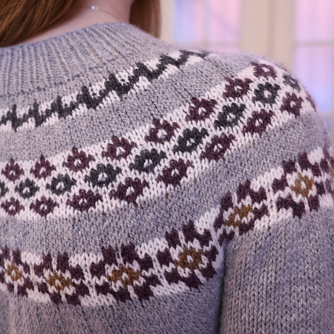 Plymouth Yarn Top Down Yoke Pullover Jumper Knitting Pattern