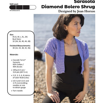 Cascade Yarns DK Diamond Bolero Shrug Knitting Pattern
