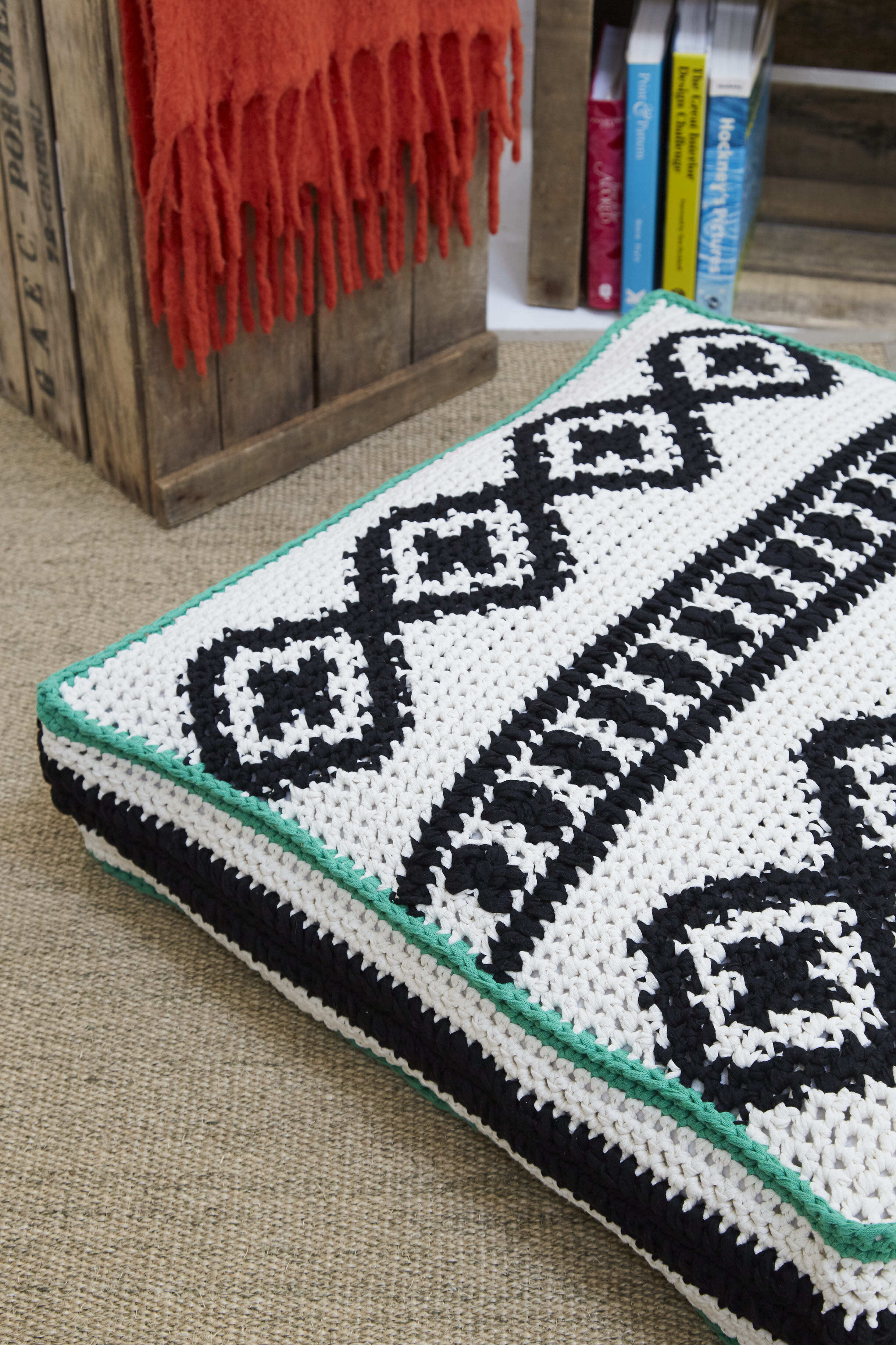 Paintbox Yarns Put Your Feet Up Floor Cushion Crochet