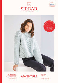Sirdar Textured Panel Sweater Jumper Knitting Pattern