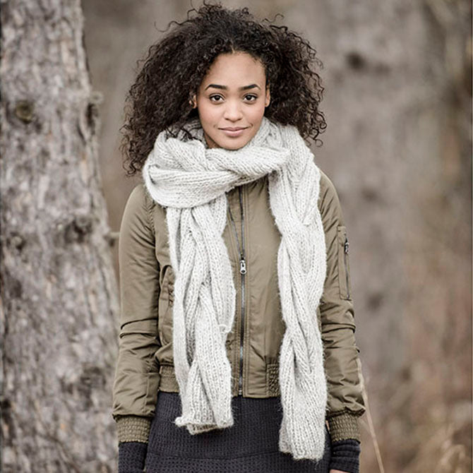 Blue Sky Fibers Callaway Cable Scarf Knitting Pattern