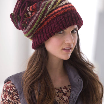 Drawstring Slouch Hat Knitting Pattern