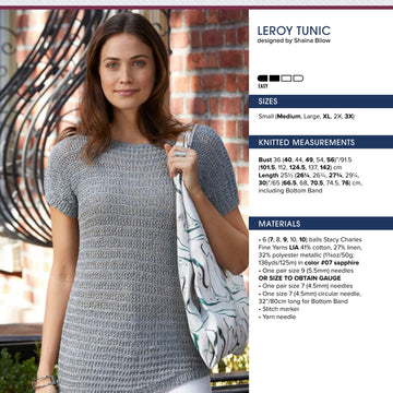 Stacy Charles Fine Yarns Leroy Tunic Jumper Knitting Pattern