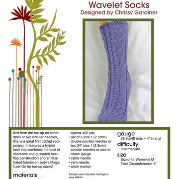 Gardiner Yarn Works Wavelet Socks Knitting Pattern