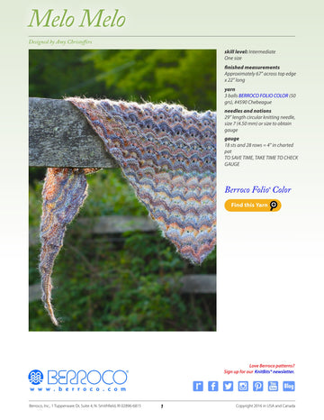Berroco Melo Melo Wrap Knitting Pattern