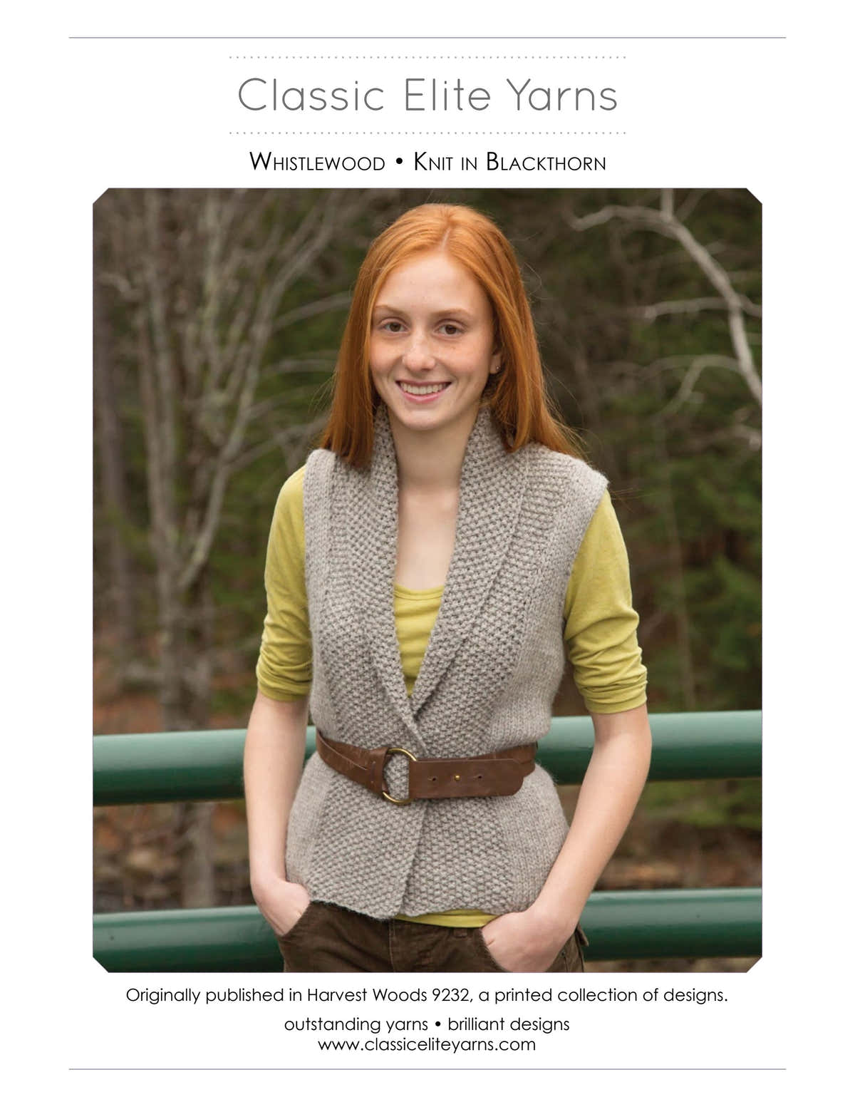 Classic Elite Yarns Whistlewood Vest Knitting Pattern