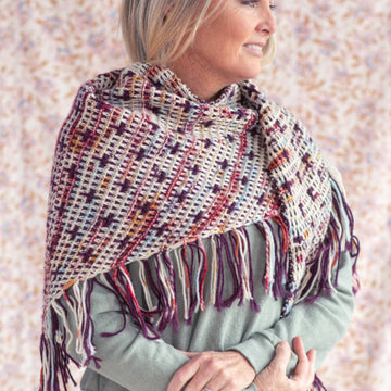Peppercorn Shawl in Berroco Ultra Wool Handpaint & Berroco Ultra Wool