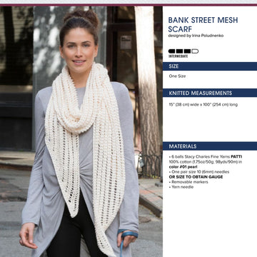 Stacy Charles Fine Yarns Bank Street Mesh Scarf Knitting