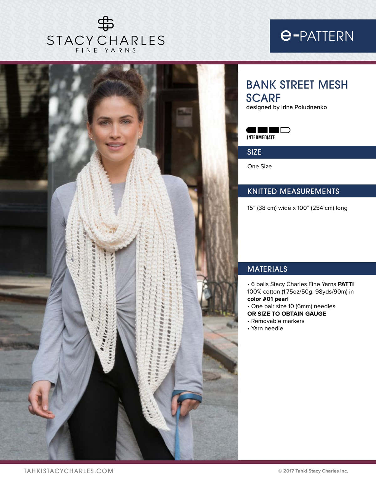 Stacy Charles Fine Yarns Bank Street Mesh Scarf Knitting