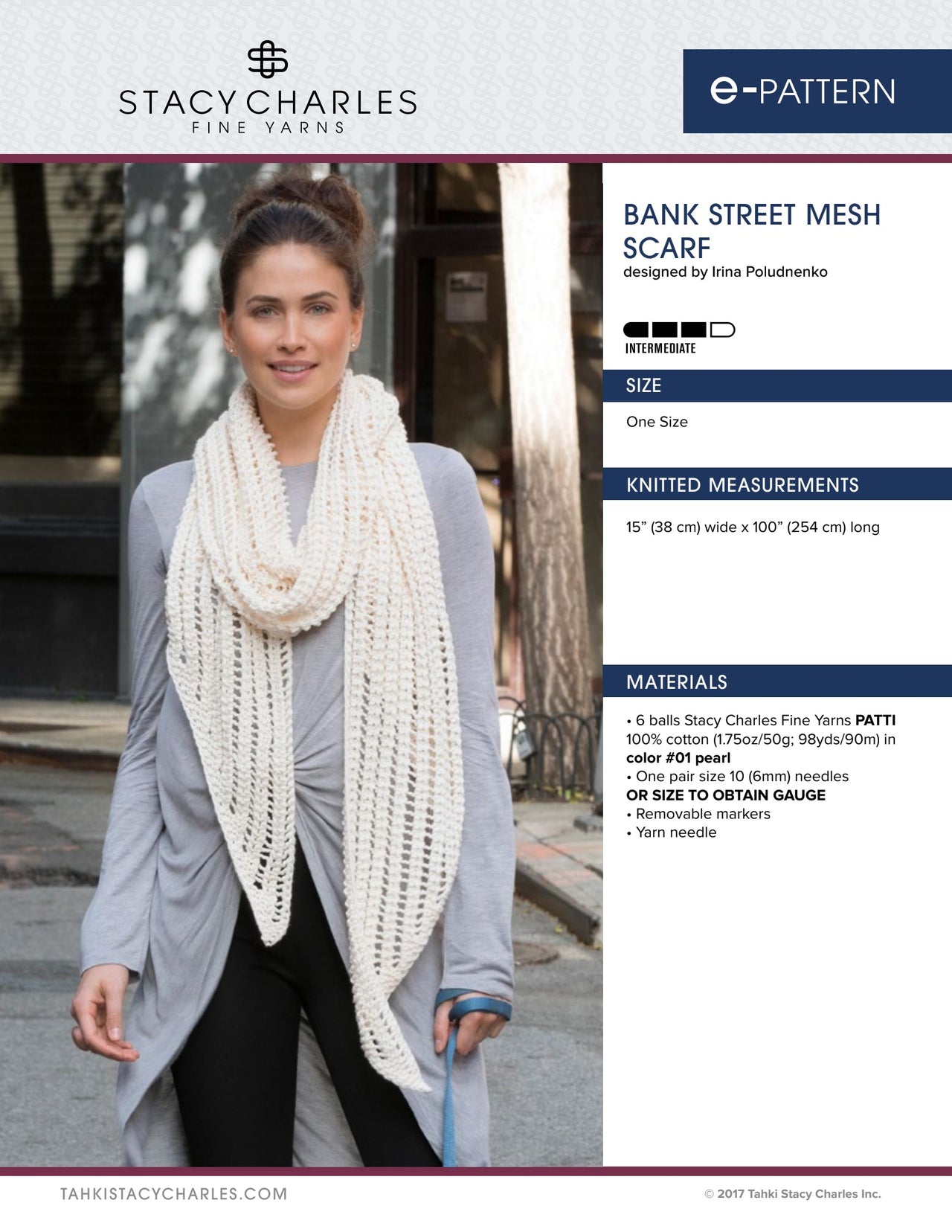 Stacy Charles Fine Yarns Bank Street Mesh Scarf Knitting