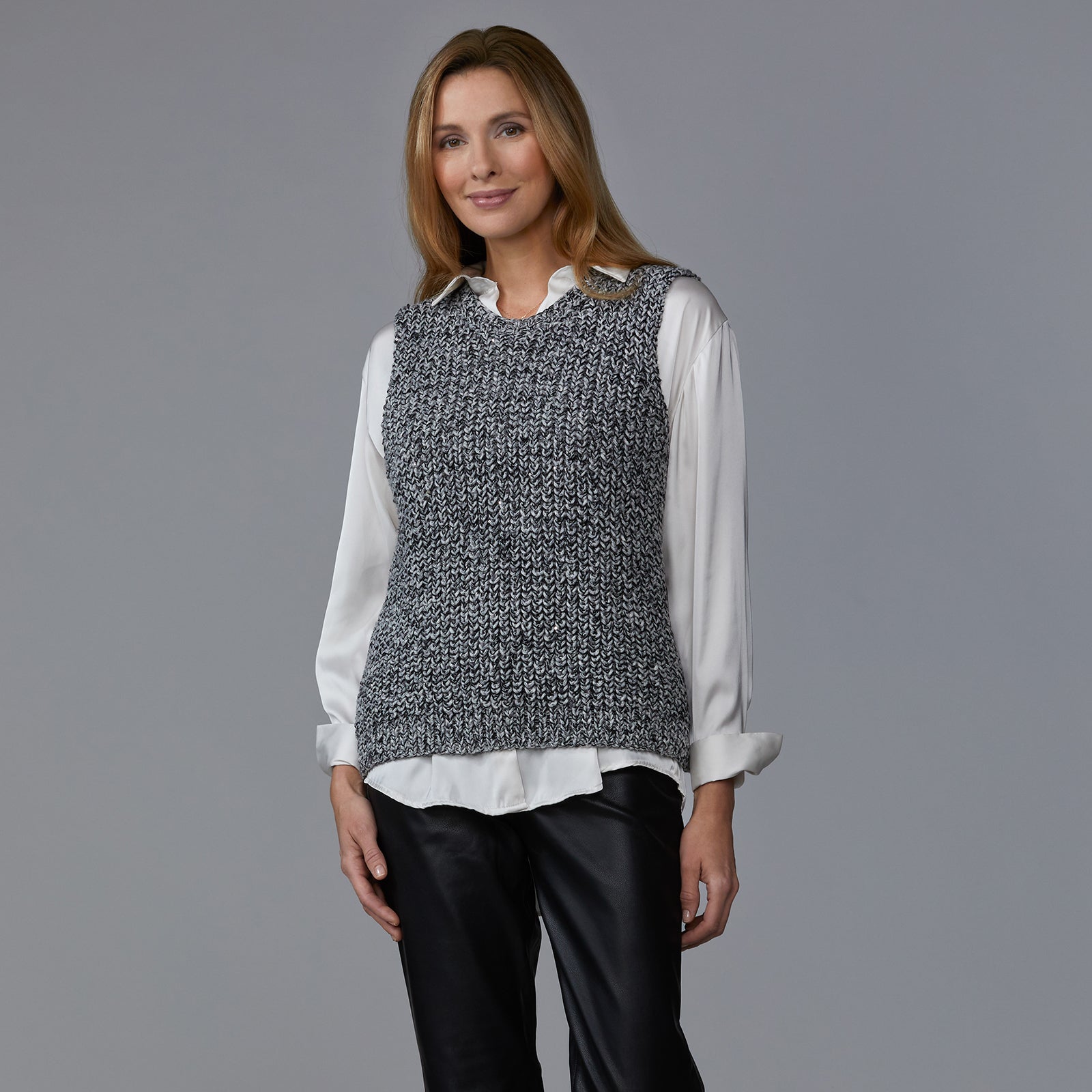 Stacy Charles Fine Yarns Raya Vest Slipover Knitting Pattern