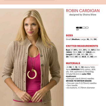 Tahki Yarns Robin Cardigan Knitting Pattern