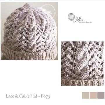 Lace and Cable Hat - P073
