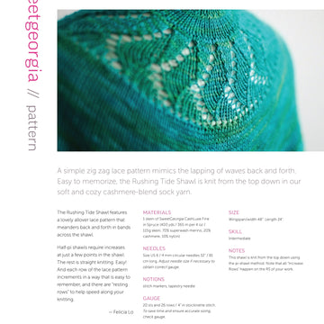 SweetGeorgia Rushing Tide Shawl Wrap Knitting Pattern