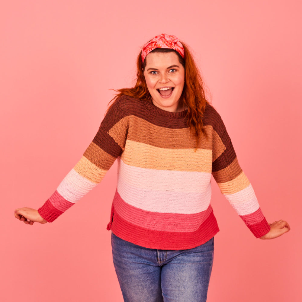 Paintbox Yarns Ombre Herringbone Jumper Knitting Pattern