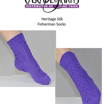 Fisherman's Socks in Cascade Heritage Silk - FW148 - Free PDF