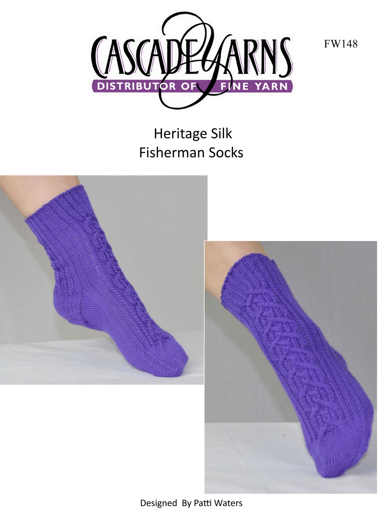 Fisherman's Socks in Cascade Heritage Silk - FW148 - Free PDF
