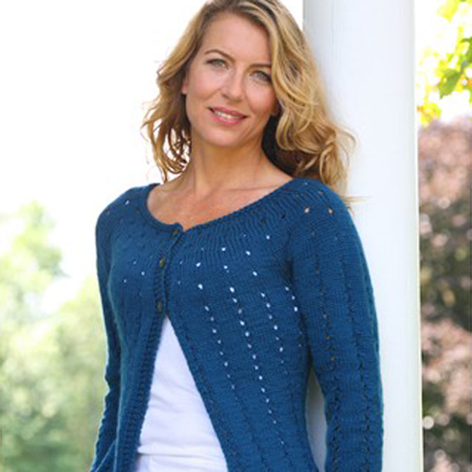 Valley Yarns Point and Line Cardigan Knitting Pattern