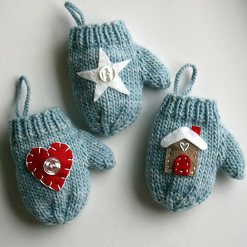 Felt Applique Mitten Christmas Ornament
