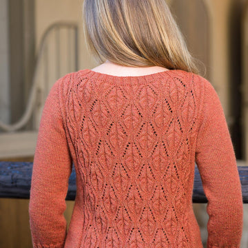 Top-Down Cable and Lace Boatneck Pullover #191