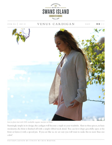 Swans Island Venus Cardi Cardigan Knitting Pattern