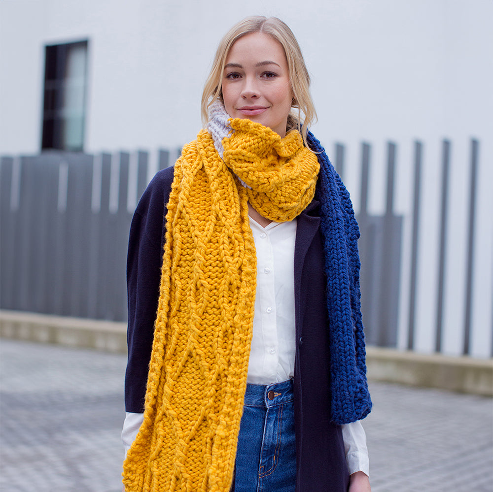MillaMia Selma Cable Scarf Knitting Pattern