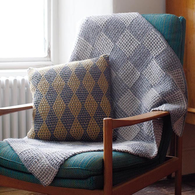 Rowan Check Mate Throw Blanket Knitting Pattern