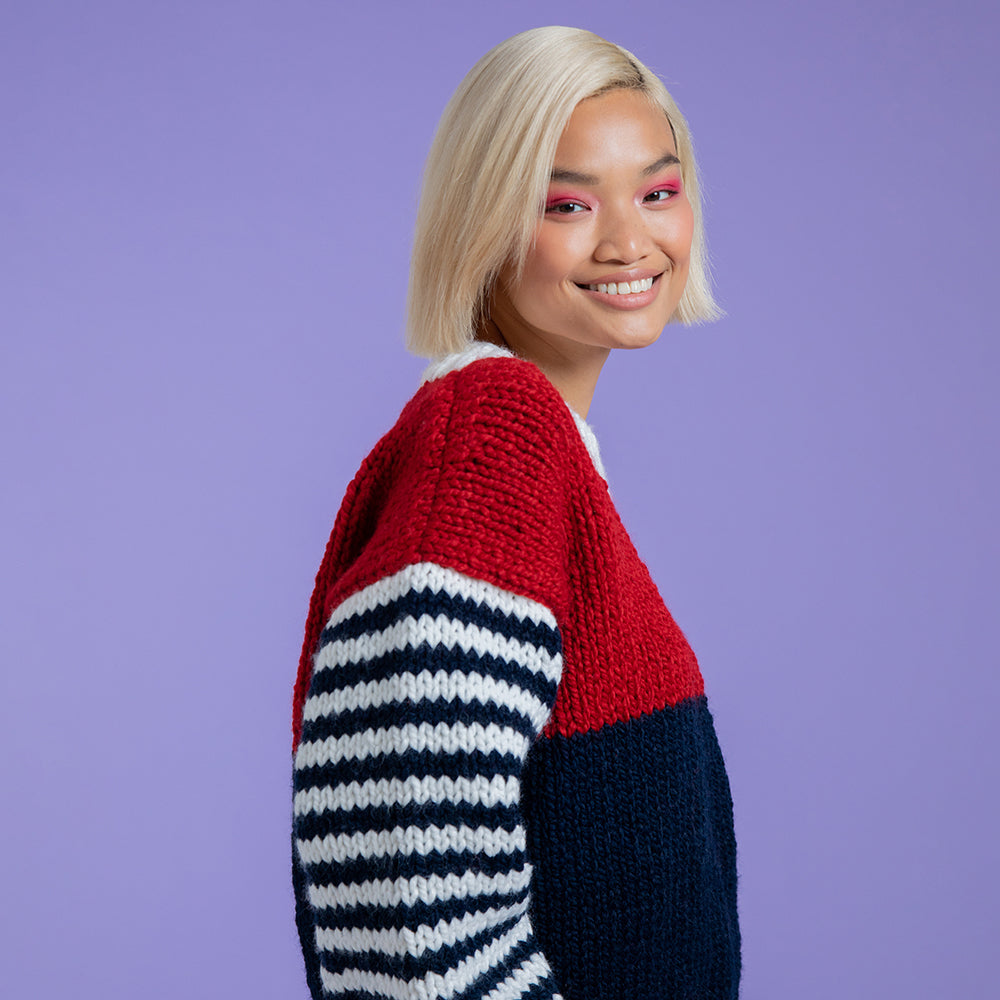 Paintbox Yarns Everyday Stripe Sweater Knitting Pattern