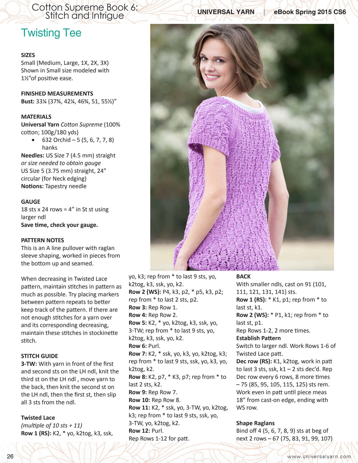 Universal Yarn Twisting Tee Jumper Knitting Pattern