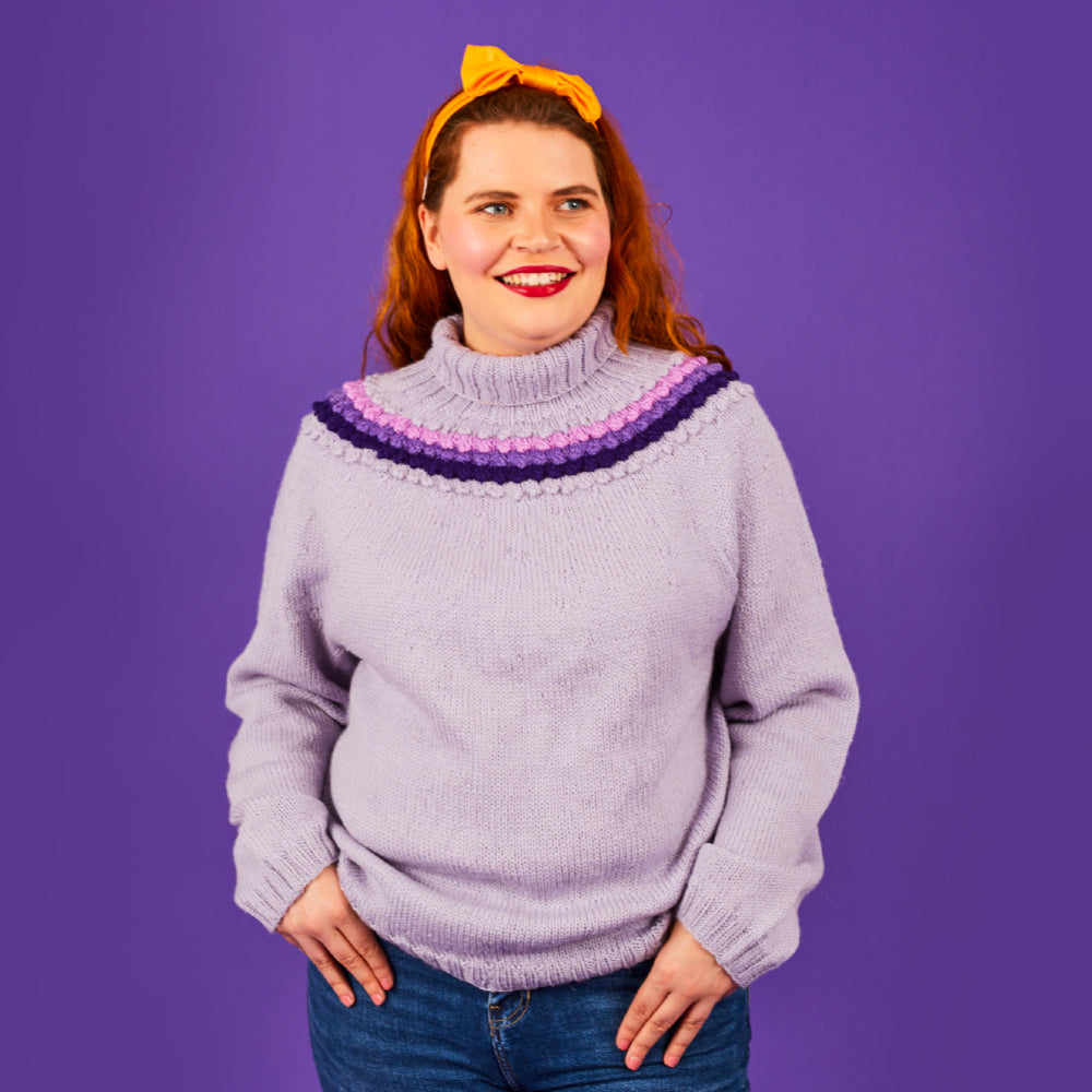 Paintbox Yarns Bobble Yoke Jumper Knitting Pattern