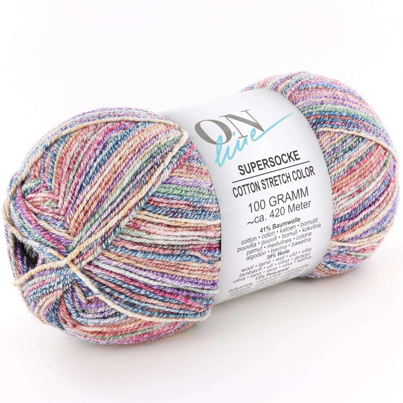 On-Line Supersocke 347 Style - Cotton Stretch Color 4-Ply Yarn - Cotton 4 Ply
