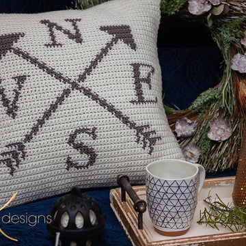 Compass Pillow Cover